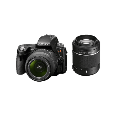 A55 Digital SLT 16.2 Mega Pixel Camera with SAL1855 and SAL55200 Lens, , hi-res