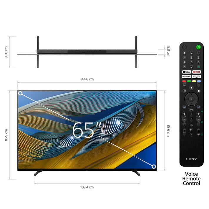 65" A80J | BRAVIA XR | OLED | 4K Ultra HD | High Dynamic Range (HDR) | Smart TV (Google TV), , product-image