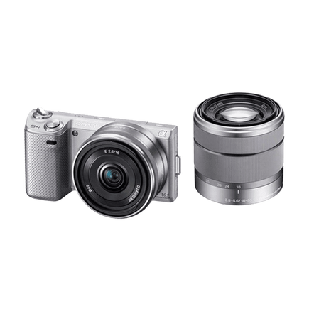 NEX-5 Twin Lens Kit with SEL16& SEL1855mm Lenses (Silver), , hi-res