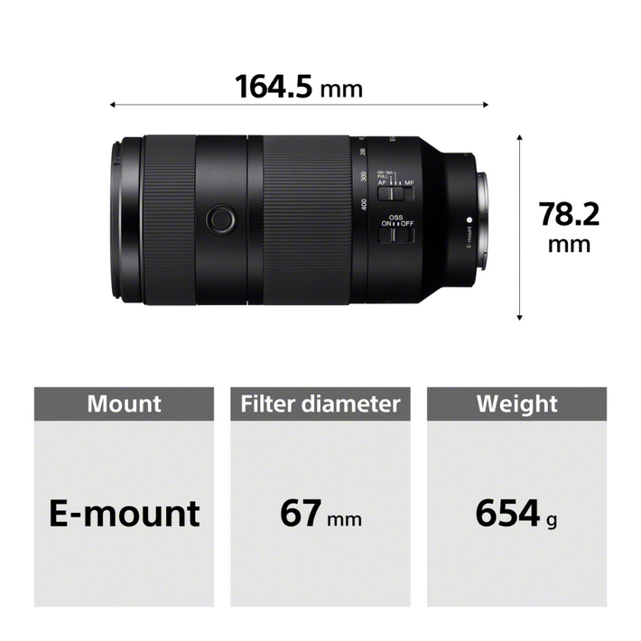 Sony FE 100-400mm 5.6-8 OSS E-Mount Full-Frame Super-Telephoto Zoom Lens, , product-image