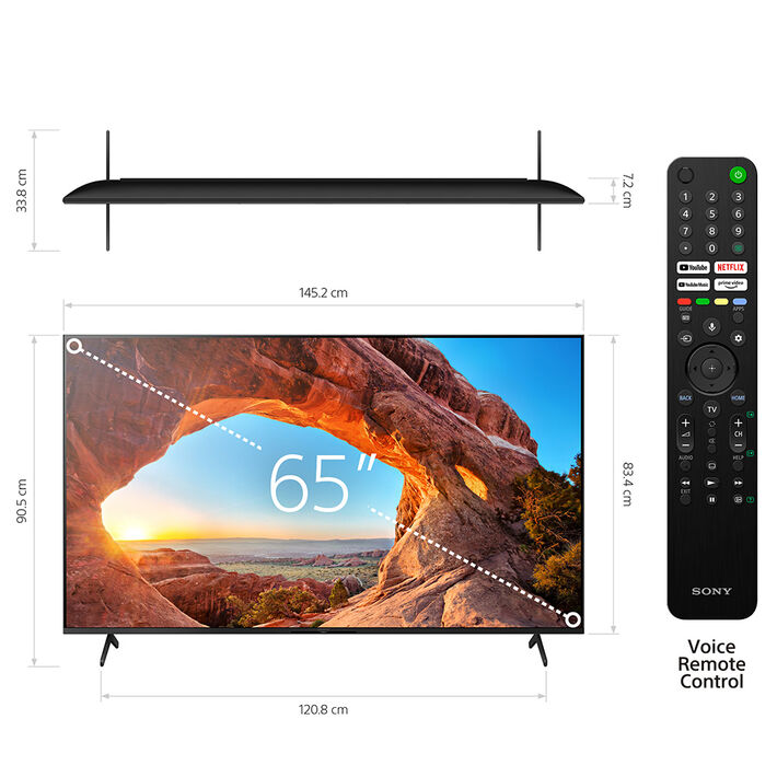65" X85J | 4K Ultra HD | High Dynamic Range (HDR) | Smart TV (Google TV), , product-image