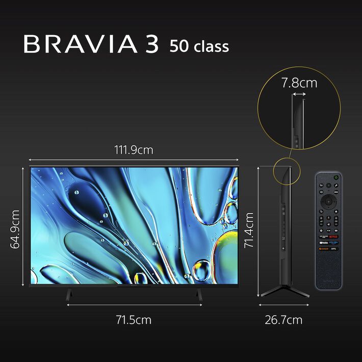 50" BRAVIA 3 | 4K Ultra HD | HDR | LED | Google TV,  50" BRAVIA 3 | 4K Ultra HD | HDR | LED | Google TV, , product-image