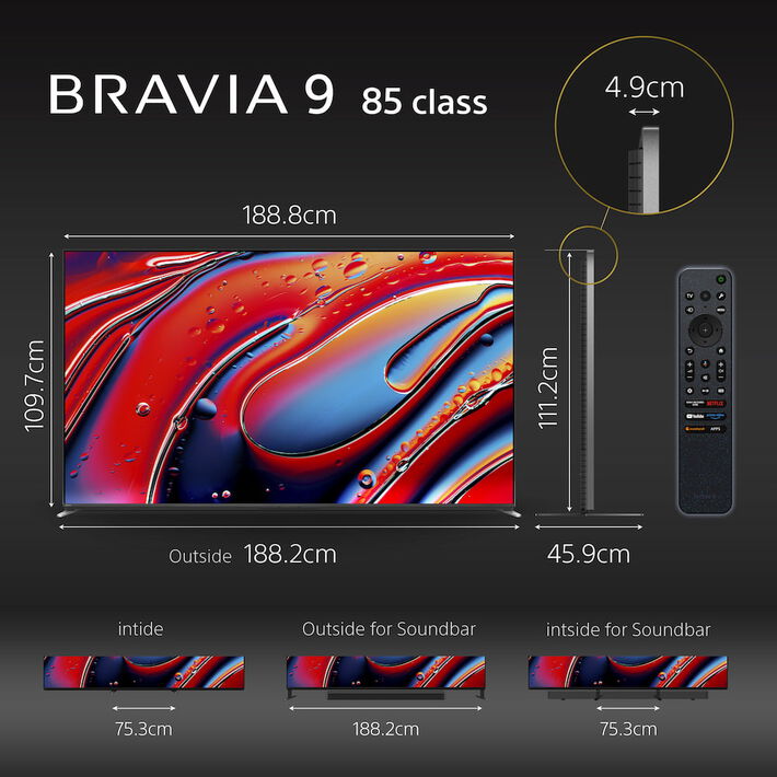 85" BRAVIA 9 | XR Processor | Mini LED | 4K Ultra HD | HDR | Google TV,  85" BRAVIA 9 | XR Processor | Mini LED | 4K Ultra HD | HDR | Google TV, , product-image