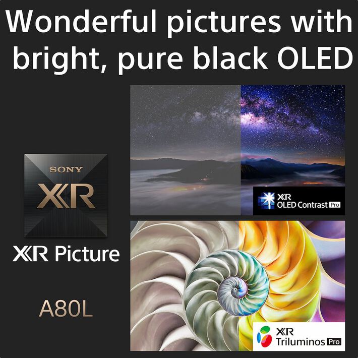 83" A80L | BRAVIA XR | OLED | 4K Ultra HD | High Dynamic Range (HDR) | Smart TV (Google TV),  83" A80L | BRAVIA XR | OLED | 4K Ultra HD | High Dynamic Range (HDR) | Smart TV (Google TV), , product-image