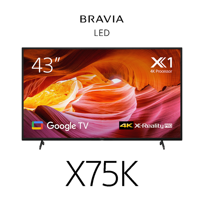 43" X75K | 4K Ultra HD | High Dynamic Range (HDR) | Smart TV (Google TV), , product-image