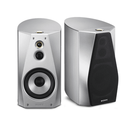 High-Resolution Audio Stereo Bookshelf Speakers (Silver), , hi-res