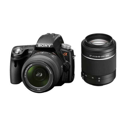 A35 Digital SLT 16.2 Mega Pixel Camera with SAL1855 and SAL55200 Lens, , hi-res