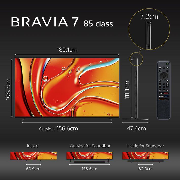 85" BRAVIA 7 | XR Processor | Mini LED | 4K Ultra HD | HDR | Google TV,  85" BRAVIA 7 | XR Processor | Mini LED | 4K Ultra HD | HDR | Google TV, , product-image