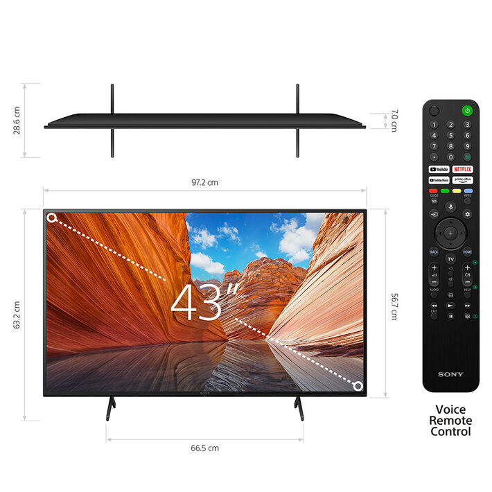 43" X80J | 4K Ultra HD | High Dynamic Range (HDR) | Smart TV (Google TV), , product-image