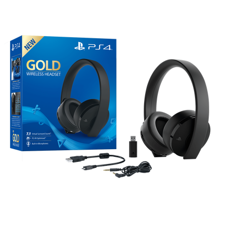 PlayStation4 Gold Wireless Stereo Headset (Black), , hi-res