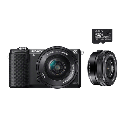 Alpha 5000 E-mount Camera and 16-50 mm Zoom Lens with 8 GB Memory Card, , hi-res