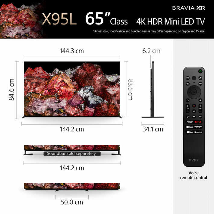 65" X95L | BRAVIA XR | Mini LED | 4K Ultra HD | High Dynamic Range (HDR) | Smart TV (Google TV), , product-image