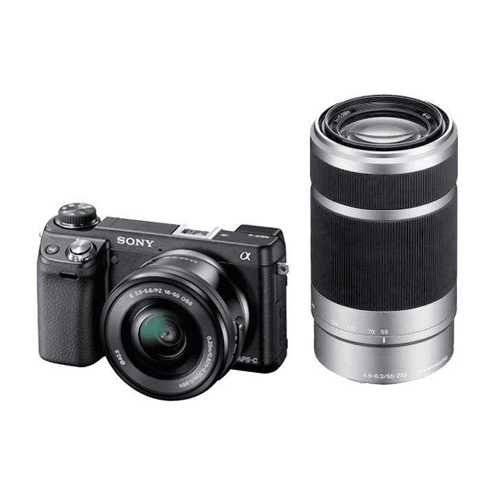 NEX-6 16.1 Mega Pixel Camera with SELP1650 and SEL55210 Lens, , product-image