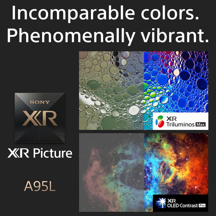 55" A95L | BRAVIA XR | OLED | 4K Ultra HD | High Dynamic Range (HDR) | Smart TV (Google TV),  55" A95L | BRAVIA XR | OLED | 4K Ultra HD | High Dynamic Range (HDR) | Smart TV (Google TV), , product-image