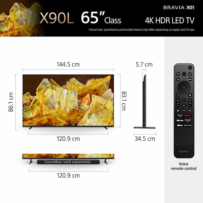 65" X90L | BRAVIA XR | Full Array LED | 4K Ultra HD | High Dynamic Range HDR | Smart TV (Google TV),  65" X90L | BRAVIA XR | Full Array LED | 4K Ultra HD | High Dynamic Range HDR | Smart TV (Google TV), , product-image