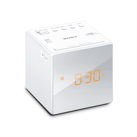 Single Alarm Clock Radio (White), , hi-res