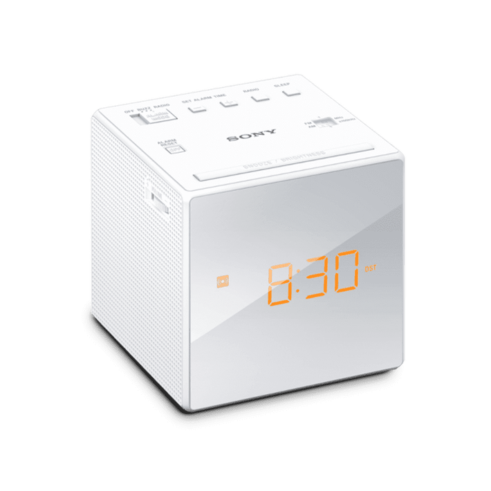 Single Alarm Clock Radio (White), , product-image