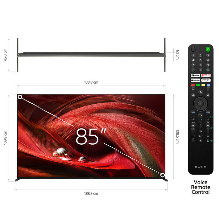 85" X95J | BRAVIA XR | Full Array LED | 4K Ultra HD | High Dynamic Range | Smart TV (Google TV), , product-image