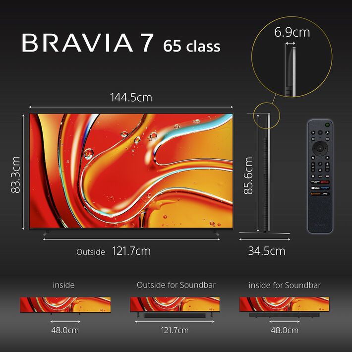 65" BRAVIA 7 | XR Processor | Mini LED | 4K Ultra HD | HDR | Google TV, , product-image