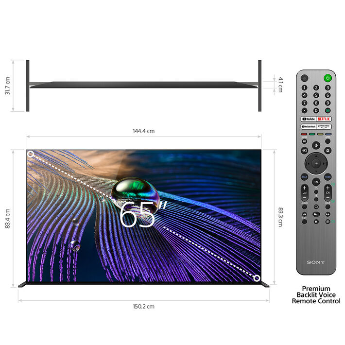 65" A90J | BRAVIA XR | MASTER Series OLED | 4K Ultra HD | High Dynamic Range | Smart TV (Google TV), , product-image